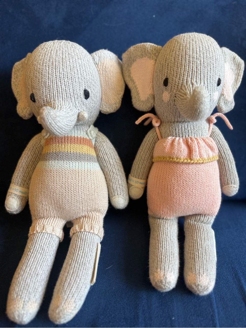 Cuddle & Kind Hand-Knit Elephants “Evan” & “Eloise”